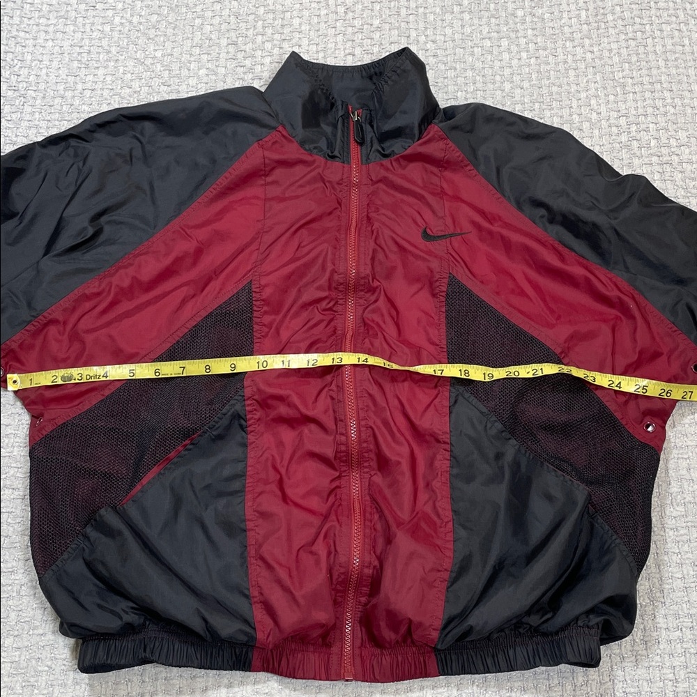 Vintage 90’s Nike Jacket Red Black Colorblock Windbreaker Swoosh Mens Sz Large - Picture 12 of 14